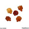 Carneol Turtle Beads 15x20mm