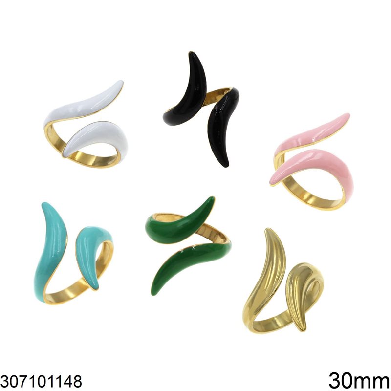Stainless Steel Ring with Enamel 30mm