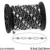 Stainless Steel Oval Hoop Chain 1:1 9.5x4.2x0.8mm and Spacer 4.5mm