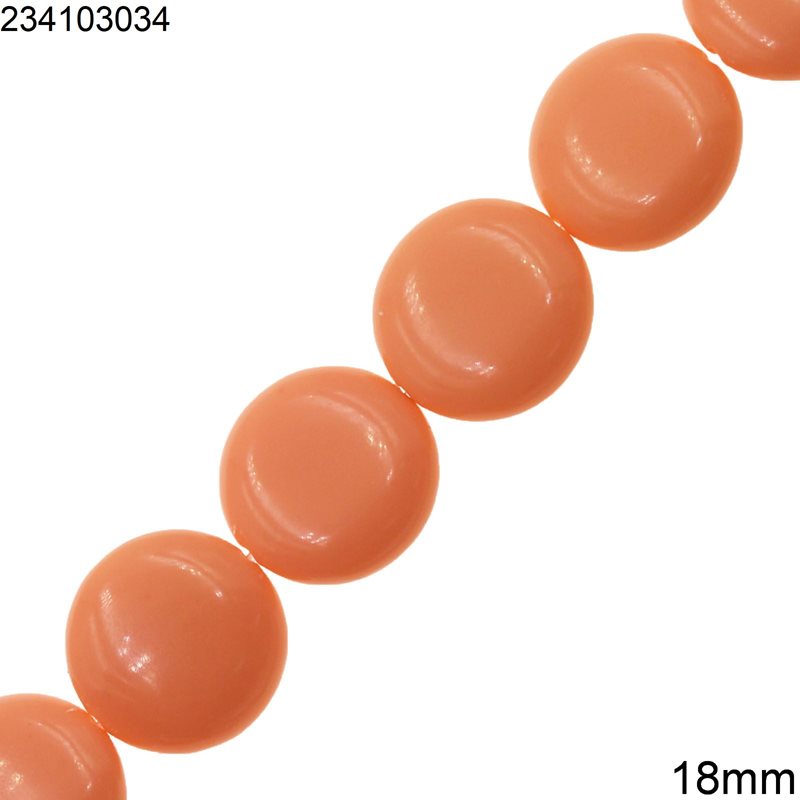 Pasta Disk Beads 18mm, Salmon