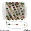Stainless Steel Link Chain with Agate Rondelle Bead 4.5x2mm