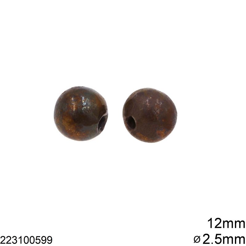 Ceramic Round Bead 12mm with Hole 2.5mm