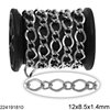 Stainless Steel Gourmette Chain 1:1 Oval Link 12x8.5x1.4mm and Textured Link