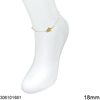 Stainless Steel Anklet with Pearls and Motif