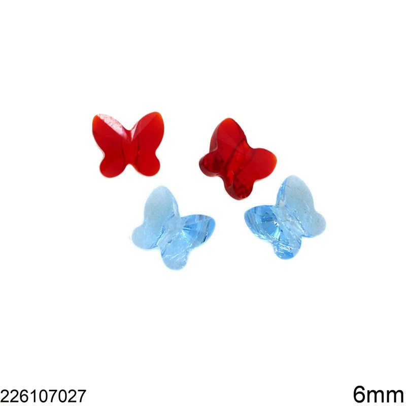 Crystal Bead Butterfly 6mm