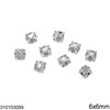 Stainless Steel Sew-on Square Cup with Crystal Stone Crystal