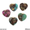 Jasper Pendant Heart with Brass Ring 20mm