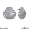 Stainless Steel Stud Earrings Shell 29x33mm