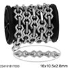 Stainless Steel Hexagon "8" Link Chain 16x10.5x2.8mm