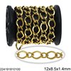 Stainless Steel Gourmette Chain 1:1 Oval Link 12x8.5x1.4mm and Textured Link