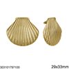 Stainless Steel Stud Earrings Shell 29x33mm