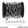 Stainless Steel Link Chain 3:1 Wavy Oval 16x6.8x1.2mm and Infinity Symbol Link 15x6.2x1.2mm