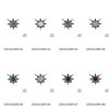 Silver 925 Pendant Sun 10mm and Round Semi Precious Stone 4mm