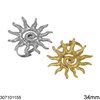 Stainless Steel Ring Spiral Sun 34mm