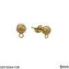 Stainless Steel Stud Earrings Hammered Ball with Ring 6-8mm