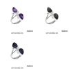 Silver 925 Ring with Pearshape Semi Precious Stones 6x9mm