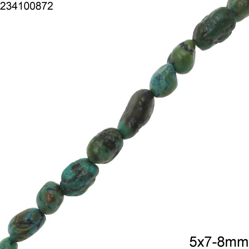 Χάνδρες Στραγάλι Φυσικό Τυρκουάζ 5x7-8mm