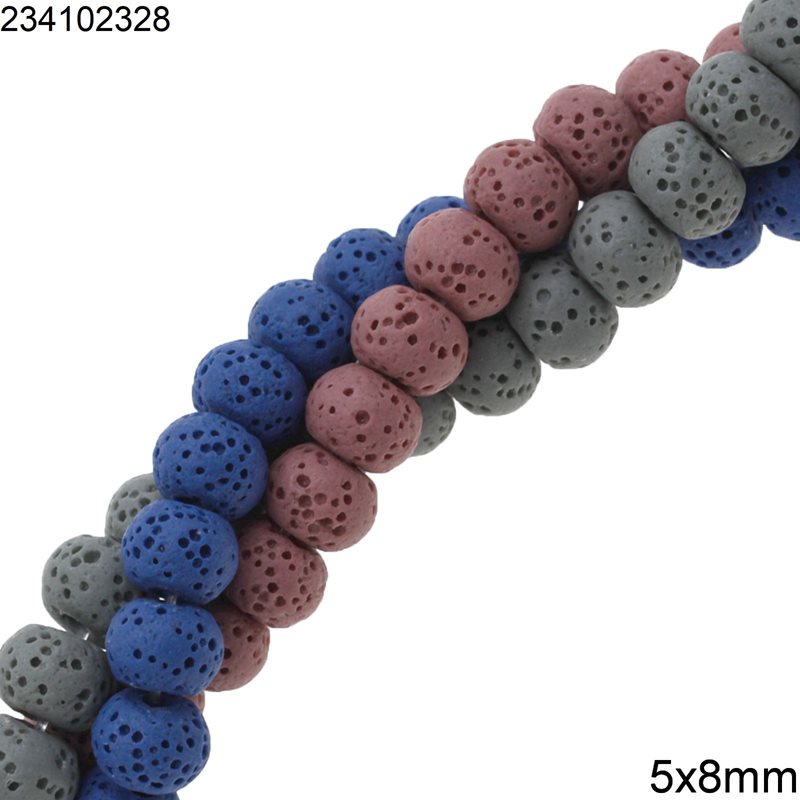 Lava Rondelle Beads 5x8mm