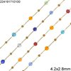 Stainless Steel Chain with Round Flat Faceted Bead 4.2x2.8mm