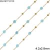 Stainless Steel Chain with Round Flat Faceted Bead 4.2x2.8mm