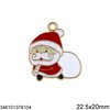 Casting Pendant Santa Claus with Enamel 22mm