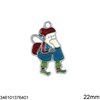 Casting Pendant Santa Claus with Enamel 22mm