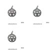 Silver 925 Pendant Star in Circle 16mm with Round Semi Precious Stone 3mm