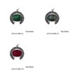 Silver 925 Pendant Semi Circle 3x22mm with Oval Semi Precious Stone 10x15mm