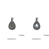 Silver 925 Pendant Twisted Pearshape with Semi Precious Stones 7x10mm