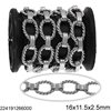 Stainless Steel Twisted Oval Link Chain 16x11.5x2.5mm