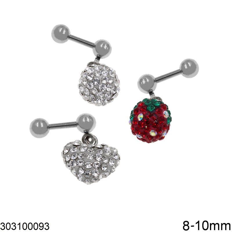 Stainless Steel Barbell with Samballa 8-10mm