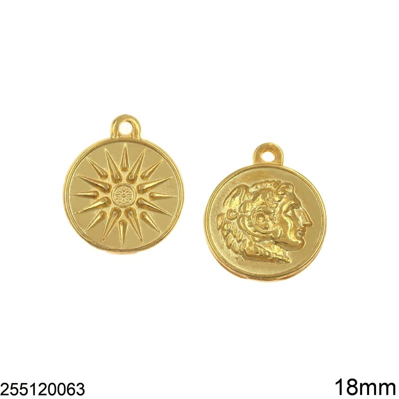 Casting Round Two-Sided Pendant Vergina Sun 18mm