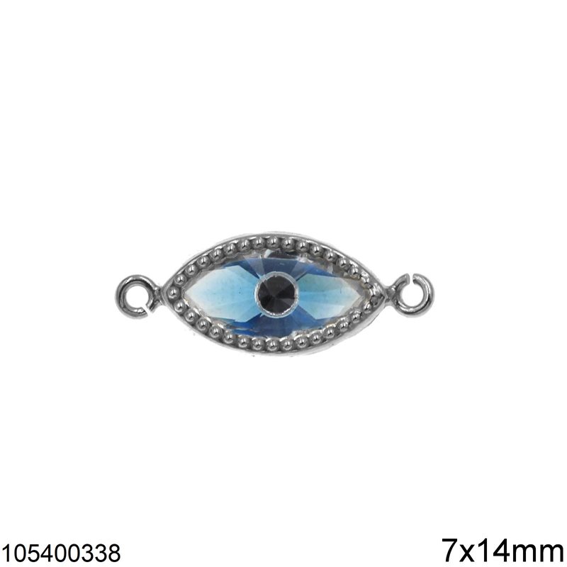Silver 925 Pendant Evil Eye Zircon 7x14mm