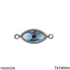Silver 925 Pendant Evil Eye Zircon 7x14mm