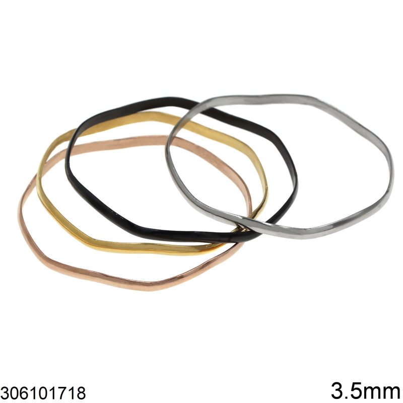 Stainless Steel Bracelet Wavy Flat Wire 70x3.5mm