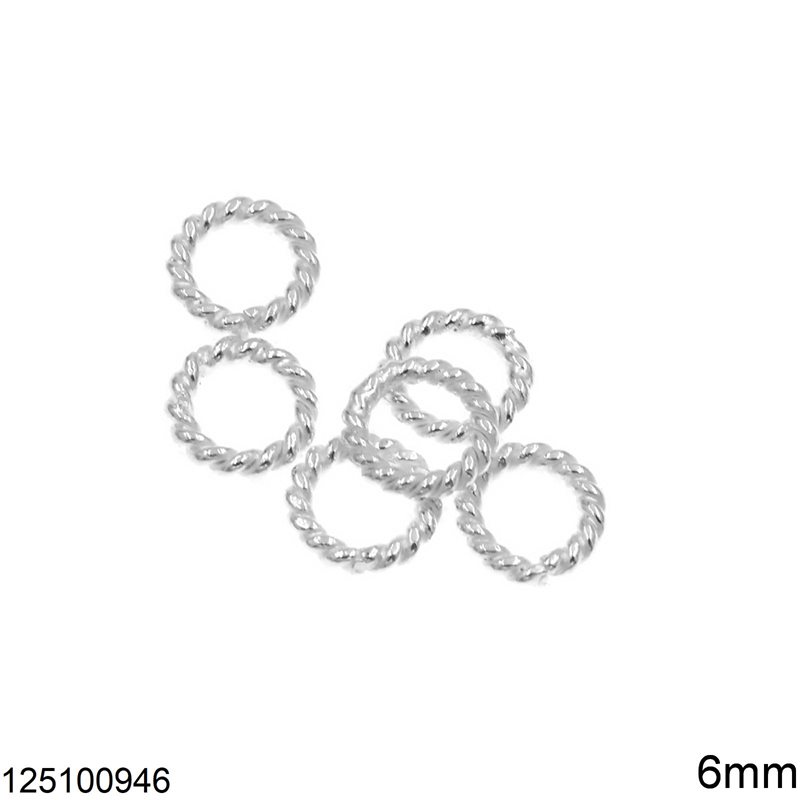 Silver 925 Twisted Jump Ring 6mm
