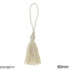 Cotton Tassel 60mm, Light Beige