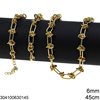 Stainless Steel Oval Link Chain 6mm with Knot Style Rings