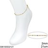 Stainless Steel Ball-Oval Chain Anklet 2mm with Enamel