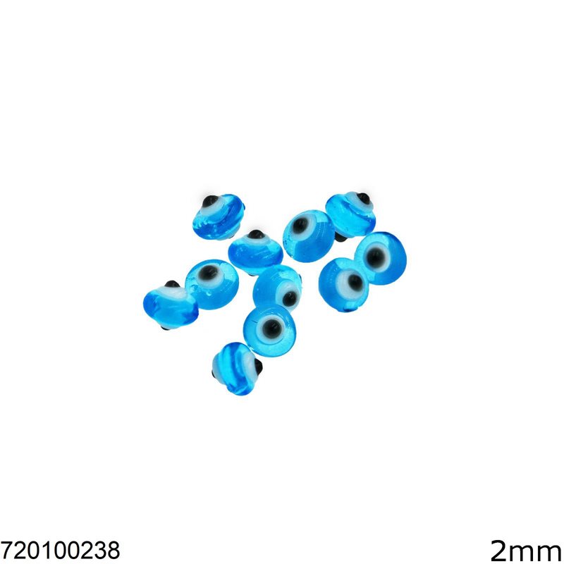 Glass Evil Eye 2mm