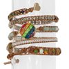 Bracelet with Semi Precious Stones 5-Line 85cm