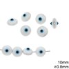 Glass Evil Eye Beads Two Sided 10mm