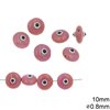 Glass Evil Eye Beads Two Sided 10mm