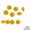 Glass Evil Eye Beads Two Sided 10mm