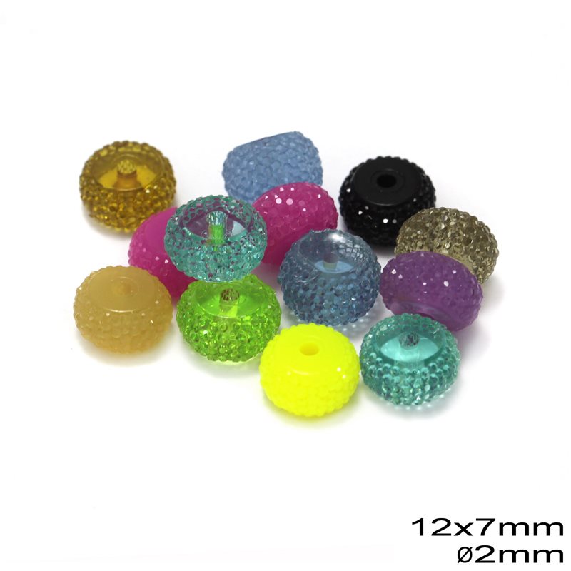  Χάνδρα Ροδέλα Χρωματιστή 12x7mm Φ2mm