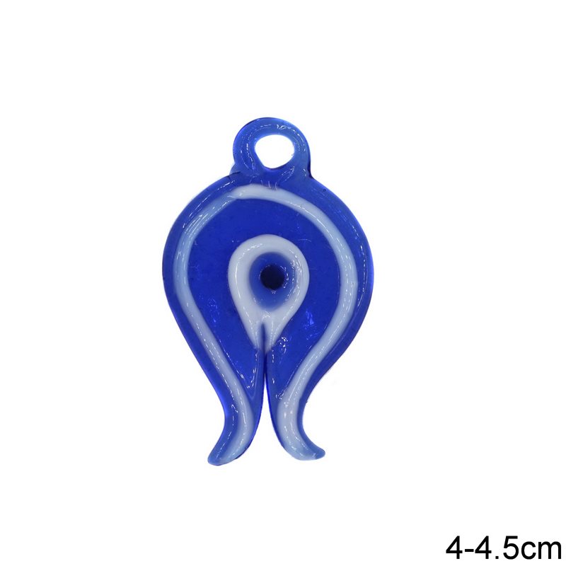 Γυάλινο Ρόδι Μάτι Πλακέ 4-4.5cm
