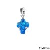 Casting Pendant Cross with Zircon 11x8mm