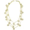 Brass Necklace Traditional Style Three Lines with Coins