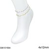 Stainless Steel Anklet with Half Moon Outline 4x12mm