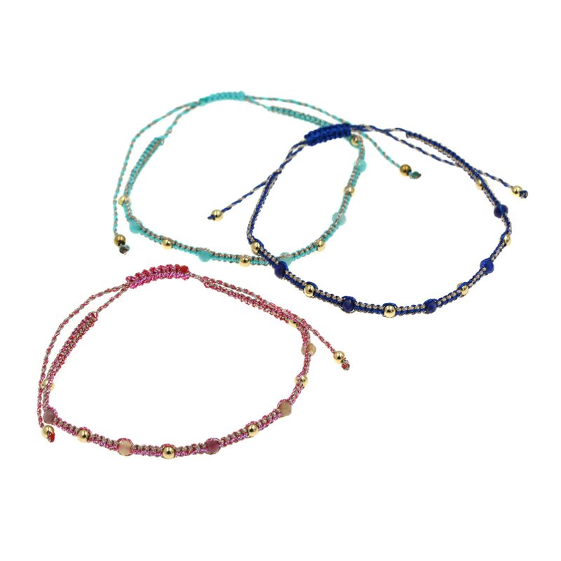 Βραχιόλι Μακραμέ με Ροδέλες Ταγιέ 2.5x3mm